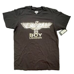 Boy London Black T-Shirt with White or Metallic Silver Logo - various